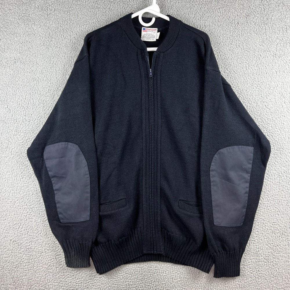 Vintage Commando Jack Young Full Zip Sweater Jacket Mens‎ 5XL Navy Blue